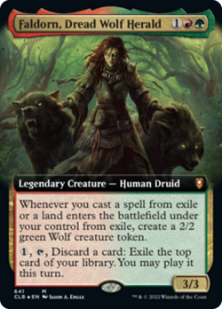 Faldorn Dread Wolf Herald Extended Art CMDR Legends Baldurs Gate HP - Image 1
