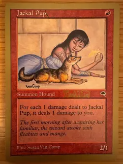 Magic The Gathering Tokyo 1999 World Championships JACKAL PUP Summon Hound MTG - Image 1