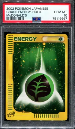 PSA 10 Pokemon 2002 Japanese McDonald's Promo Grass Energy Holo - Image 1