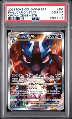 PSA 10 LUCARIO VSTAR SWSH291 BLACK STAR PROMO CROWN ZENITH ETB POKEMON 😍 - Image 1