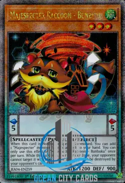 Yugioh RA04-EN259 Majespecter Raccoon - Bunbuku Quarter Century Secret Rare 1st - Image 1