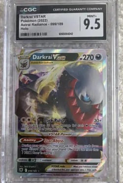 Pokemon Darkrai VSTAR Ultra Rare CGC 9.5 Astral Radiance 099/189 Holo EN - Image 1