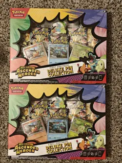 2 Pokemon Ascended Heroes Deluxe Pin Collection Kit Tepig Totodile - Image 1