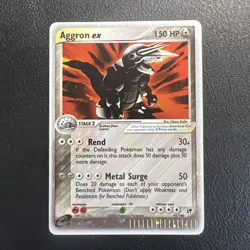 Pokemon TCG Aggron ex 95/100 EX Sandstorm Holo Rare 150 HP 2003 Heavy Played - Image 1