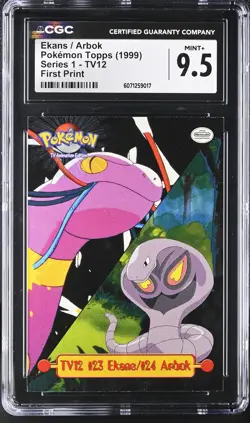 1999 Pokemon Topps Series 1 First Print #TV12 Ekans / Arbok CGC 9.5 - Image 1