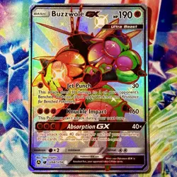 POKEMON TCG BUZZWOLE GX FULL ART SHINY HOLO RARE! SV68/SV94 HIDDEN FATES! - Image 1