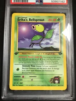 Pokemon: Gym Challenge 1st Edition Uncommon: Erika's Bellsprout 38/132 PSA 9 - Image 2