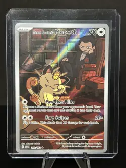 Pokemon TCG SV10: Destined Rivals #203/182 Team Rocket's Meowth NM - Image 1