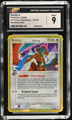 Deoxys 5/110 Reverse Holo EX HOLON PHANTOMS Stamped CGC 9 Mint - Image 1
