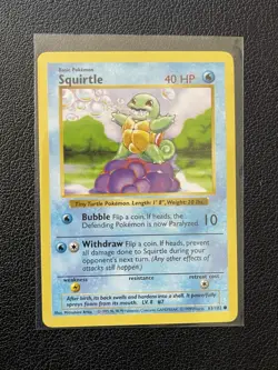 Squirtle 63/102 - Pokemon Base Set Shadowless Card WOTC NM 1999 - Image 3