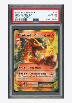 Pokemon PSA 10 Charizard EX Ultra Rare 2016 12/108 Evolutions English - Image 1