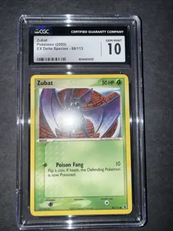 2005 Zubat 88/113 EX Delta Species CGC GEM MINT 10 Pokemon TCG Vintage - Image 1