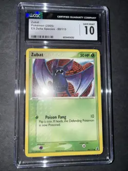 2005 Zubat 88/113 EX Delta Species CGC GEM MINT 10 Pokemon TCG Vintage - Image 2