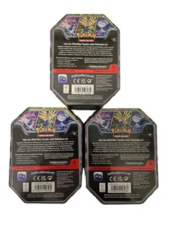 Set Of 3 X Pokemon TCG Azure Legends Tin Factory Sealed New SCARLET VIOLET - Image 2