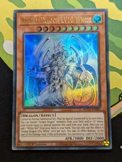 Armed Dragon LV10 White BLVO-EN005 Ultra Rare 1st Edition YuGiOh TCG Card - Image 1