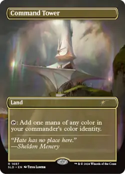 1 x Command Tower (1697) - Rainbow Foil - Secret Lair - Light Play - MTG - Image 1