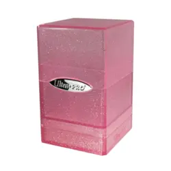 Ultra Pro Card Protection Satin Tower Deck Box - Glitter Pink SW (New) - Image 1