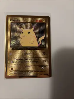Pokemon Pikachu Gold Metal Card 58/102 - Celebrations 25th Anniversary - Image 1
