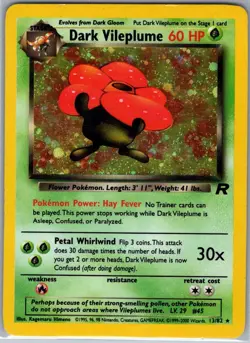 Dark Vileplume 13/82 Holo Team Rocket - Pokemon Card - LP - Image 1