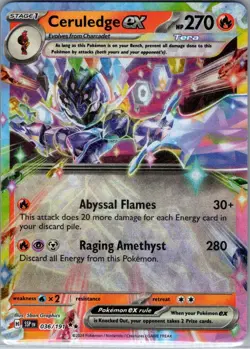 Ceruledge ex 036/191 SV08: Surging Sparks - Pokemon Card - NM - Image 1