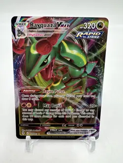 Pokemon TCG Rayquaza VMAX Holo Ultra Rare Card Evolving Skies 111/203 - Image 1
