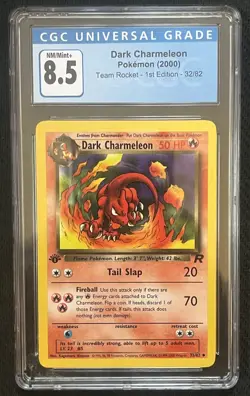 CGC 8.5 Dark Charmeleon 32/82 1st Edition Team Rocket 2000 Pokemon Vintage WOTC - Image 1