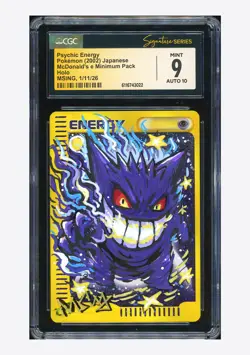 Pokemon CGC 9 AUTO 10 Psychic Energy Holo Gengar Msing 2002 McDonald Japanese - Image 1