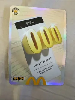 Mcdonalds Cards Order 000 Legendary Card 04/24 VERY RARE Unredeemed - Image 1