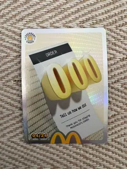 Mcdonalds Cards Order 000 Legendary Card 04/24 VERY RARE Unredeemed - Image 1