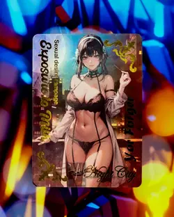Yor Forger Spy X Family Custom Gold Flash Holo Foil Card Anime Waifu Lingerie - Image 1
