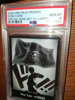 2025 ONE PIECE PROMOS SPECIAL DON!! SET VOL.1 -LUFFY- DON!! CARD PSA 10 - Image 2