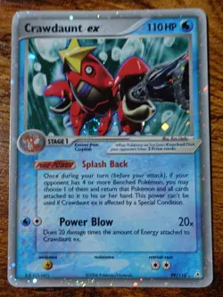 Crawdaunt ex 99/110 Holo EX Holon Phantoms Pokemon Card VLP-NM SWIRL - Image 1