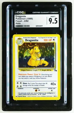 Pokemon Dragonite Fossil Unlimited Holo Rare #4 CGC 9.5 - Image 1