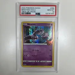 MEWTWO 056 Holo 2022 Pokemon Trick Or Trade Sword & Shield PSA 10 Gem Mint - Image 1