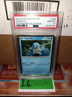 Pokemon 2023 151 Squirtle Cosmos Holo Promo #048 PSA 10 Gem Mint 🌀2 Swirls🌀 - Image 1