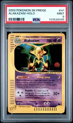 2003 POKEMON SKYRIDGE #H1 ALAKAZAM HOLO PSA 9 - Image 1