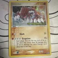 Pokemon Groudon EX Emerald 14/106 Reverse Holo Rare Trading Card - Image 1