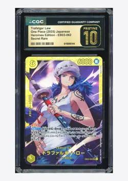 One Piece CGC 10 PRISTINE Trafalgar Law SEC 2025 EB03-062 EB03 Japanese - Image 1