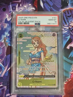 One Piece O-Nami OP06-101 Championship 25-26 2nd Anniversary Promo NM Nami PSA10 - Image 1
