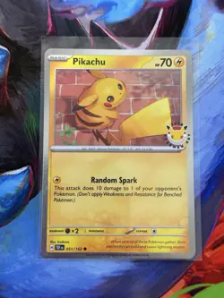 Pikachu - 051 /162 - Stamped 2026 Pokemon Day 30 Promo - TCG - Cosmo Holo - Image 1