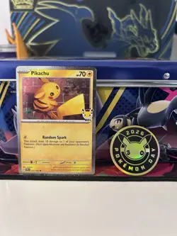 Pokemon Day 2026 - Stamped Pikachu Promo 051/162 Cosmos Holo - Mint - With Coin - Image 1