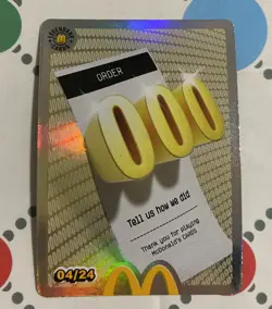 McDonald’s trading card Legendary Holographic #4 Order 000 UNREDEEMED RARE - Image 1