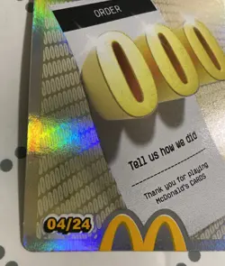 McDonald’s trading card Legendary Holographic #4 Order 000 UNREDEEMED RARE - Image 3