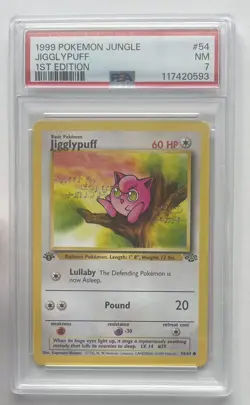 1999 Pokemon Jungle 1st Edition Jigglypuff #54/64 PSA 7 - Image 1