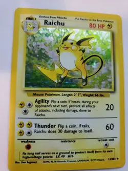 Raichu Base Set Holo Pokemon Card WOTC - Image 1