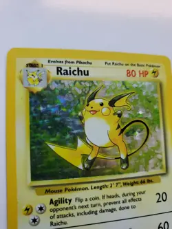 Raichu Base Set Holo Pokemon Card WOTC - Image 2