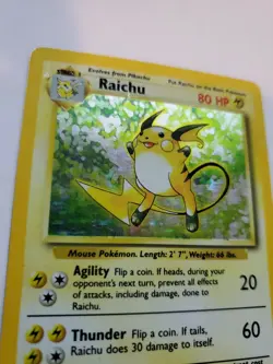 Raichu Base Set Holo Pokemon Card WOTC - Image 3