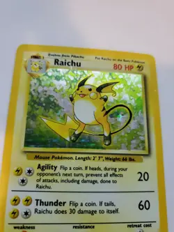 Raichu Base Set Holo Pokemon Card WOTC - Image 4