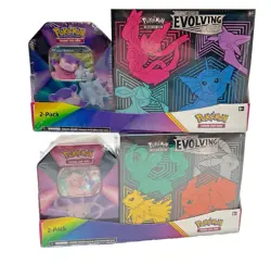 Lot of (2) Pokemon TCG SWSH Evolving Skies Costco Elite Trainer Box w/Tin SEALED - Image 1