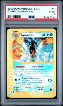 2003 POKEMON SKYRIDGE #11 GYARADOS REVERSE FOIL PSA 9 - Image 1